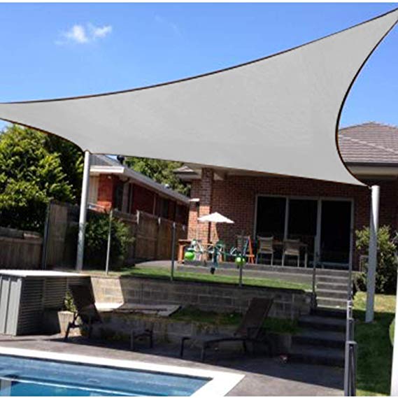 Artpuch Sun Shade Sail 12'x12' Square Canopy Grey Cover for Patio Outdoor Backyard Shade Sail for Garden Pool Playground