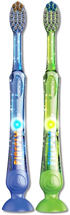 Firefly Light-up Timer Toothbrush with Suction Cup, 2-Count