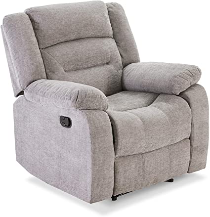 Harper&Bright Designs Manual Recliner Chair Lazy Boy Sofa, Ergonomic Design with Massage and Heat Function for Living Room or Bedroom, Grey