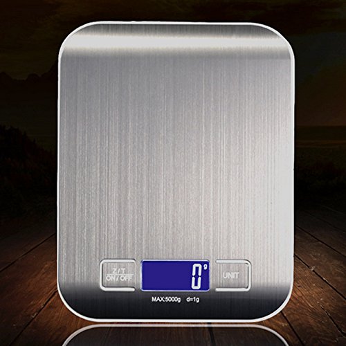 Digital Scales,EBEST SELLER HOT stainless steel Food Scale,mini digital scale Halloween gifts LCD display 11lb 5kg, Silver or Gold