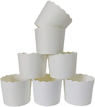 Paper Baking Cups 60-Pack Large Greaseproof Baking Cups Cupcake Muffin Cases Disposable Cupcake Wrappers For Birthday Baby Shower And Party Decorations-Pure White Color