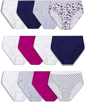 Fruit of the Loom Women's Eversoft Cotton Brief Underwear, Tag Free & Breathable, Available in Plus Size