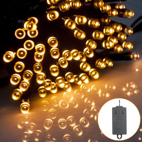 LightsEtc Warm White 72 LED 32ft String Lights Fairy Christmas Lighting with 8 Function Modes and 6 Hour Daily TimerPerfect for Indoor and Outdoor useXmas TreeGardenPartyWedding Decoration