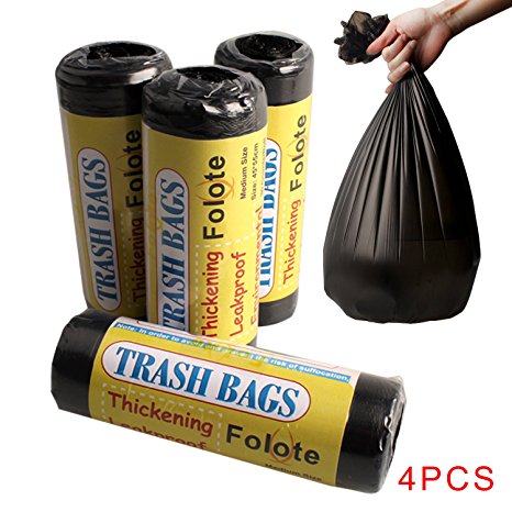 FOLOTE Durable Home Trash Bags Office Bedroom Garbage Bags Living Room Wastebasket Bags, 5 Gallon, 30 Count * 4 Roll (Total 120 Counts), Black