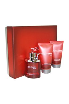 Yacht Man Red 3 Piece Gift Set (3.4 oz. EDT Spray, 5.1 oz. Shower Gel, 5.1 oz. After Shave Balm)