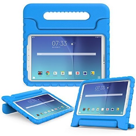 MoKo Tab E 96 Case - EVA Kids Shock Proof Convertible Handle Light Weight Protective Cover for Samsung Galaxy Tab E  Tab E Nook 96 Inch 2015 Tablet Fit Both WiFi and Verizon 4G LTE Version BLUE