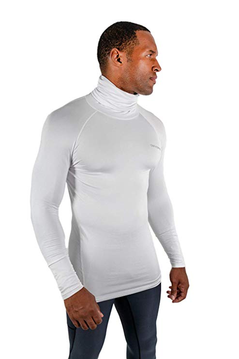 DEVOPS Men's 1~2 Pack Thermal Heat-Chain Compression Baselayer Tops Mock Turtleneck Long Sleeve T-Shirts