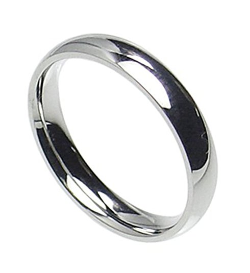 Jinique 4mm Stainless Steel Comfort Fit Plain Wedding Band Ring Size 4-12