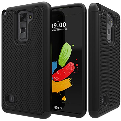 LG G Stylo 2 LS775 Case,LG Stylus 2 Case 2016,SLMY(TM) [Shockproof Series] Drop Protection Hybrid Dual Layer Armor Defender Protective Case Cover for LG G Stylo 2 Black
