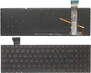 New Laptop Replacement Keyboard for Asus GL752 GL552 GL552J GL552JX GL552V GL552VL GL552VX GL552VW-DH71 GL552VW-DH74 G552 G552V G552VW G552VX US Layout (Red Word)