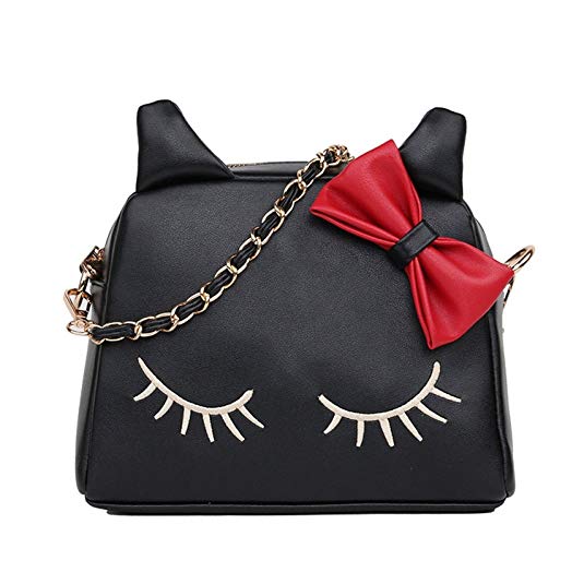 Women Bag,New Design Fashion Girls Cute PU Leather Cat Messenger Tote Shoulder Bag