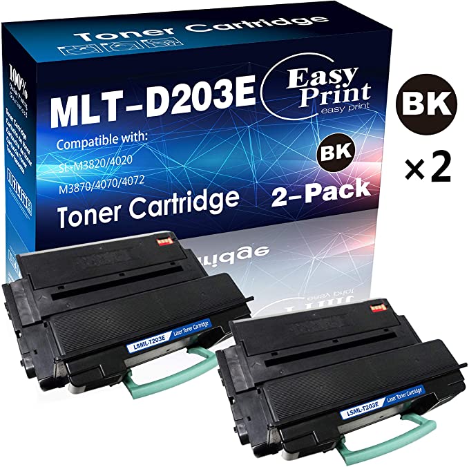(2-Pack, Black) Compatible High Yield MLT-D203E MLTD203E Toner Cartridge D203E Used for Samsung SL- M3820DW M3870FW M4020ND M4070FR Printer, Sold by EasyPrint
