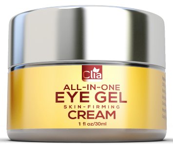 Clia Eye Gel for Wrinkles Puffiness Bags and Dark Circles 1 Ounce  Natural Under Eyes Anti-Aging Gel with Hyaluronic Acid Green Tea for Men and Women