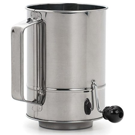 RSVP Endurance Stainless Steel 5 Cup Crank Style Flour Sifter