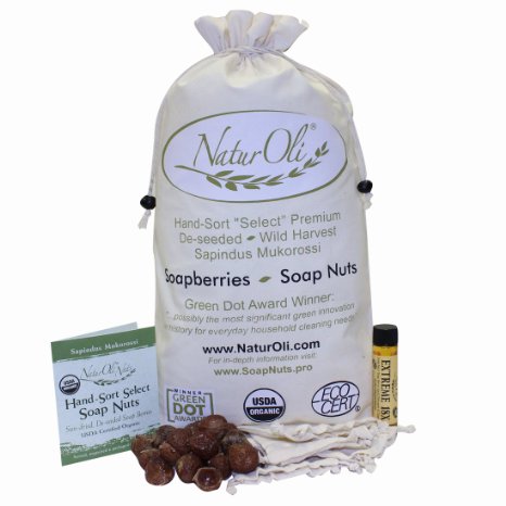 NaturOli Soap Nuts  Soap Berries 4-Lbs USDA ORGANIC 960 loads  18X BONUS 12 loads Select Seedless 4 Wash Bags Tote Bag 8-pg info Organic Laundry Soap  Natural Cleaner Processed in USA