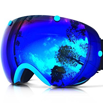 Zionor Lagopus Snowmobile Snowboard Skate Ski Goggles with Detachable Lens