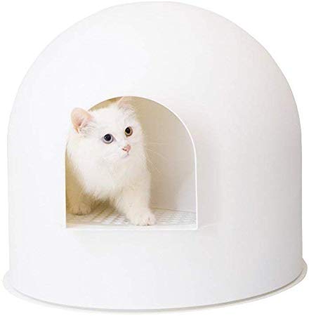 pidan Studio Snow House Igloo Cat Litter Box, Red Dot Design Award Winner, White
