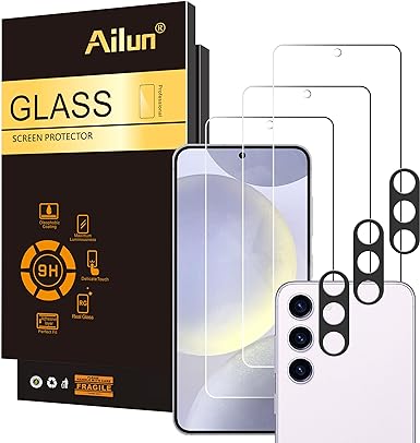 Ailun Glass Screen Protector for Galaxy S24  / S24 Plus [6.7 Inch] 3Pack   3Pack Camera Lens Tempered Glass Fingerprint Unlock 0.25mm Anti-Scratch Case Friendly Clear - HD