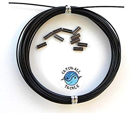 49 Strand Stainless Steel Black Vinyl Coated Cable Kit 30' with 10 crimps