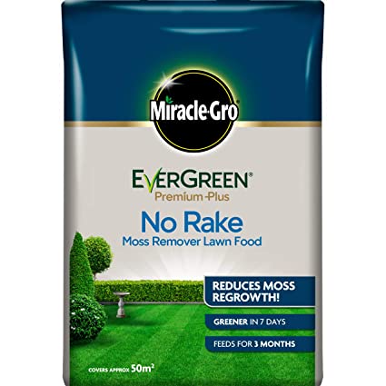 Miracle-Gro EverGreen Premium Plus No Rake Moss Remover Lawn Food 5kg - 50m2
