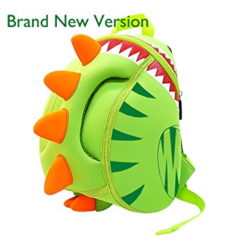 Deer Mum Children’s Backpack 3D Cute Little Dinosaur Schoolbag (Green)
