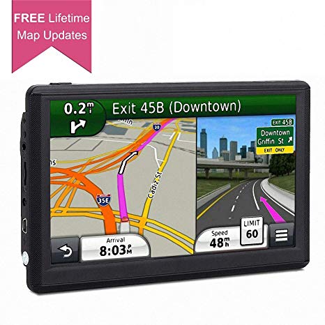 GPS Navigation for Car, 7 Inch Car GPS Updated 8GB LCD Touch Screen GPS Navigation System, Multi-Media Car Vehicle Electronics Lifetime Free Maps