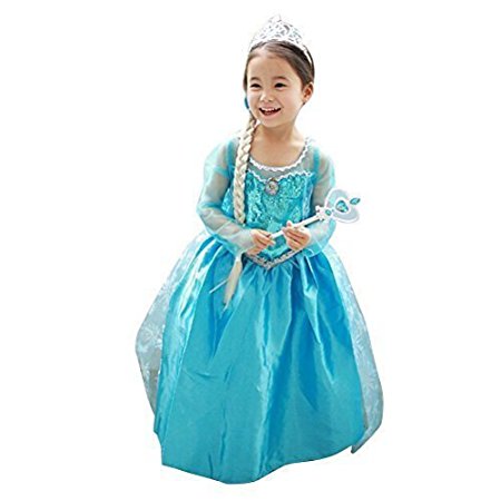 Loel Princess Inspired Girls Snow Queen Party Costume Dress (2-3years)