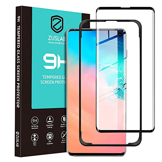 Zuslab Designed for Galaxy S10 Screen Protector Tempered Glass [Sensitive Fingerpirnt Recognition] [Easy Bubble-Free Installation with Tool]