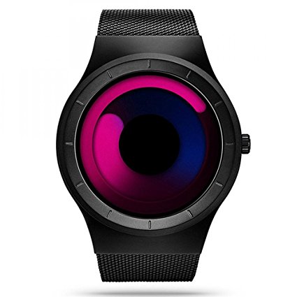 Gets Unisex Mesh Watch Business Dress Casual Fashion Quartz Watch Unique Aurora Wrist Watches