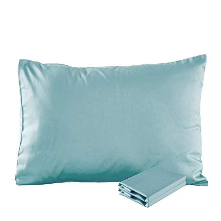 NTBAY Toddler Pillowcase, Pima Cotton Travel Pillow Case Cover 2 pcs 13"x 18" Cyan