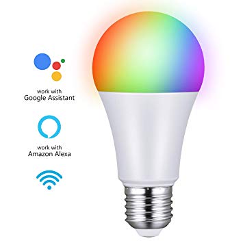 Smart Bulb, TOPELEK 7W WiFi Smart Dimmable Multicoloured LED Light Bulb with 16 Million Color Output, Remote Control by Phones, Voice Control by Amazon Alexa Google Home IFTTT