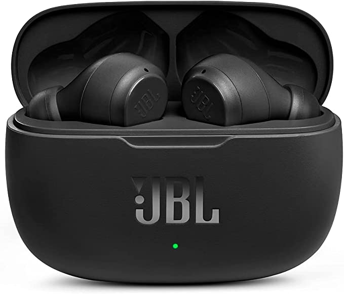 JBL Wave 200TWS Wireless In-Ear Headphones - Bluetooth headphones with JBL Deep Bass Sound and IPX2 water resistance, complete with charging case, in black