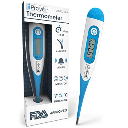 FDA Approved Baby Rectal Thermometer - Fast Readings in 10 Seconds - with Fever Detection and Fever Indication - DTR-1221BLU by iProve