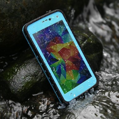 LevinTM Waterproof Shockproof Shock Proof Snow Proof SnowProof DirtProof Dirt Proof Durable Full Protection Case Cover for Samsung Galaxy S5 (Blue)