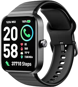 Smart Watch for Men Women, 1.8" Fitness Watches Make/Receive Call Alexa Built-in 100  Workouts IP68 Waterproof SpO2 Heart Rate Monitor Activity Trackers and Smartwatches for Android iPhone