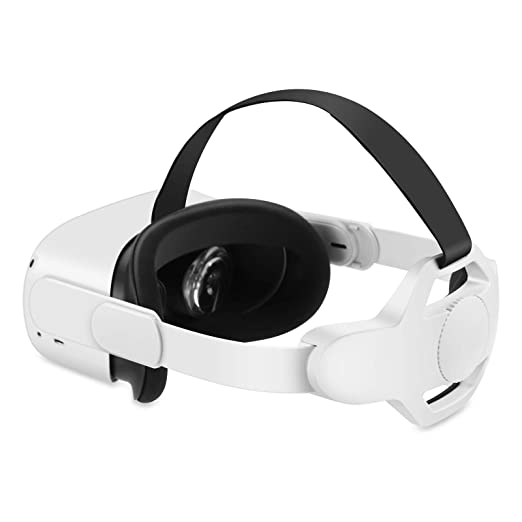 VOKOO Head Strap Compatible for Oculus Quest 2, Replacement for Oculus Quest 2 Elite Strap, Adjustable Strap for Enhanced Support and Comfort - White