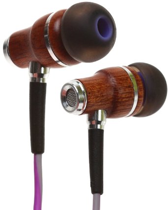 Symphonized NRG 3.0 Premium Wood In-ear Noise-isolating Headphones|Earbuds|Earphones with Mic & Volume Control (Resilient Purple & Hazy Gray)