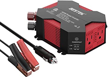 BESTEK 400W Car Power Inverter DC 12V to AC 110V Car Adapter with 5A 4 USB Charging Ports