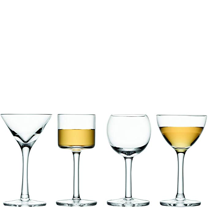 LSA International Assorted Lulu Liqueur Glass, Clear (Pack of 4)