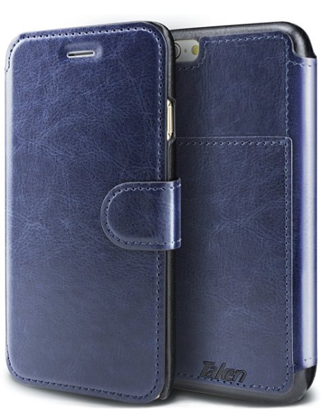 Taken Iphone 6 plus Wallet Case - Iphone 6s plus Case Pu Leather - Card Slot - Ultra Slim (Sapphire Blue)