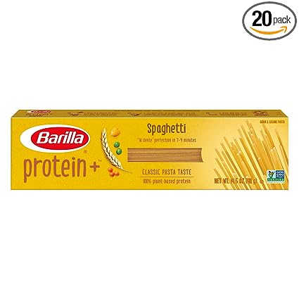 BARILLA Protein  (Plus) Spaghetti Pasta - Protein from Lentils, Chickpeas & Peas - Good Source of Plant-Based Protein - Protein Pasta - Non-GMO - Kosher Certified - 14.5 Ounce Box (Pack of 20)