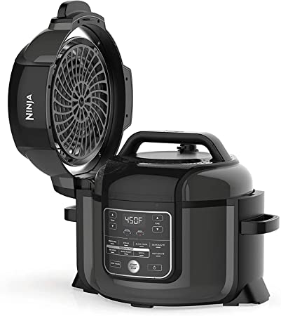 Ninja OP350co Foodi 9-in-1 Pressure, Broil, Dehydrate, Slow Cooker, Air Fryer, and More, with 6.5 Quart Capacity and a High Gloss Finish (Black) - Renewed