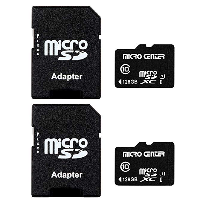 Micro Center 128GB microSDXC Class 10 Flash Memory Card with Adapter Twin Pack