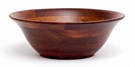 Lipper International 264 Cherry Finished Flared Serving Bowls for Salads or Fruit, Large, 14" Diameter x 5" Height, Single Bowl