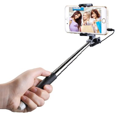 Mpow Selfie Stick Mini Portable Foldable Extendable Monopod with 35mm Wire Connecting for iPhone 6s Plus 6 5s Samsung Galaxy S6 S5 etc