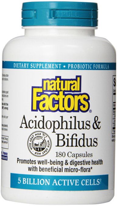Natural Factors Acidophilus and Bifidus Capsules, 180-Count