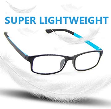Cyxus Blue Light Blocking Glasses Professional UV Protection Reading Eyewear Anti Eye Fatigue Transparent Lens with TR90 Lightweight Eyeglass Frames Unisex (8327，Blue)