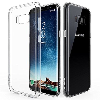 Galaxy S8 Case, S8 Clear Case, ATGOIN [Scratch Resistant] Crystal Clear Flexible TPU Gel Rubber Soft Silicone Protective Case for Samsung Galaxy S8 2017 Release (Clear)