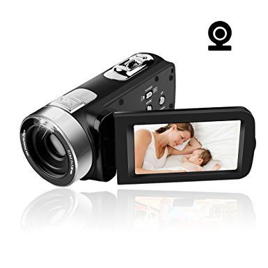 Camcorder Full HD 1080p Webcam 24.0MP 2.7” LCD Rotatable Screen 16x Digital Zoom Record Camera For Video Pause Function