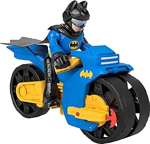 Fisher-Price ​Imaginext DC Super Friends Batman Toys, XL Batcycle & XL Batman Figure, Each 10 Inches, for Preschool Kids Ages 3  Years